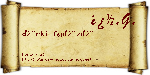 Árki Győző névjegykártya